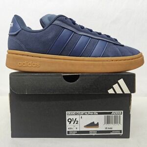 Adidas Grand Court Alpha 00s Sneakers JQ3008 Blue Suede Gum Sole Men Size 9.5